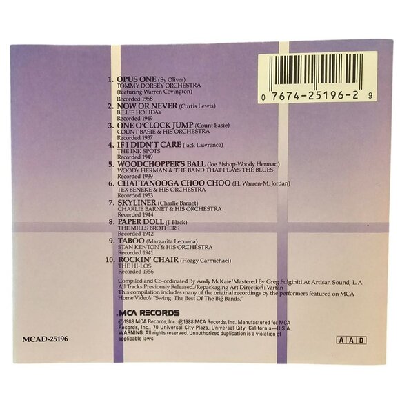 Swing The Best Of The Big Bands Music CD Swing Billie Holiday Les Brown 37721cd - Picture 2 of 2